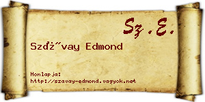 Szávay Edmond névjegykártya